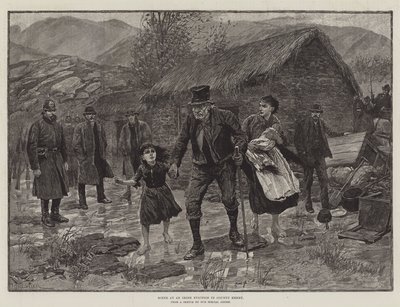 Scene at an Irish Eviction in County Kerry by Amedee Forestier